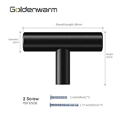 goldenwarm 10 Pack Black Cabinet Knobs Kitchen