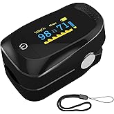 Pulse Oximeter - Medical-Grade Accuracy, Alarms, and SpO2 Readings | Rotatable OLED Screen | Medical Fingertip Oximeter for A