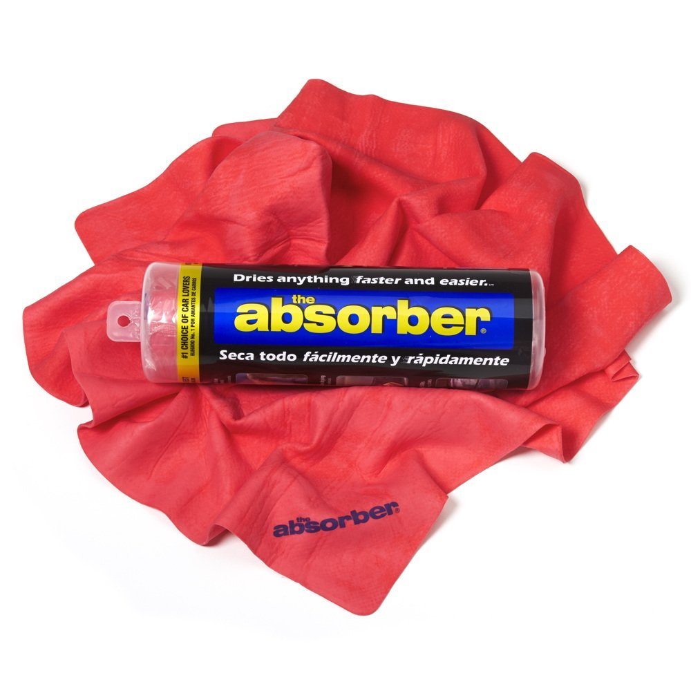 CleanTools 41149 The Absorber Synthetic Drying Chamois, 27" x 17", Red