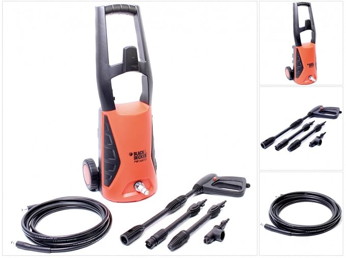 Black + Decker Hochdruckreiniger Leistung 1400 W, 110 bar, 370 L/H, Lancia inklusive