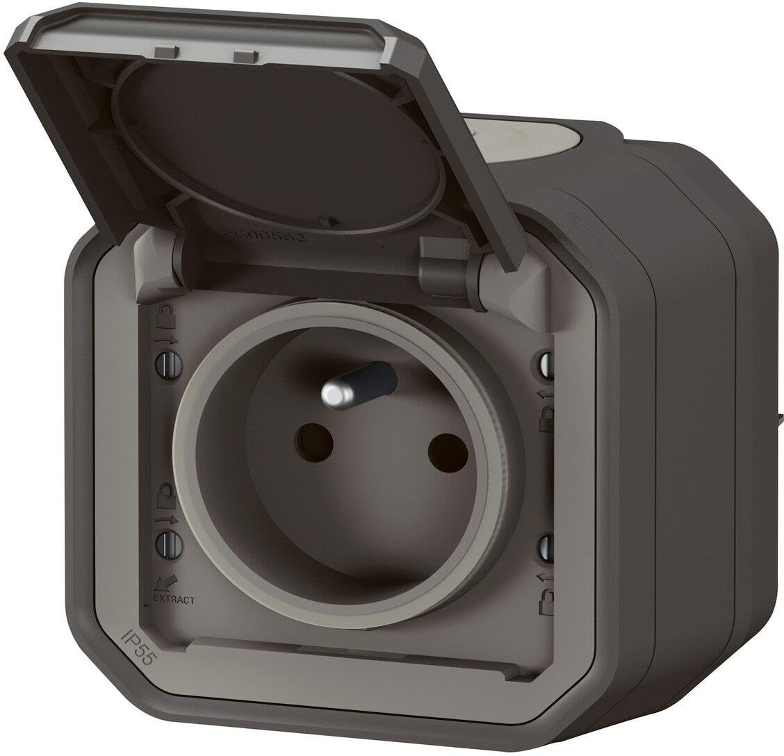 Legrand Plexo Waterproof Socket 2P + T 16A Complete Anthracite