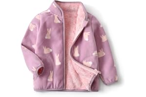 DILIBA Toddler Fleece Jacket Lightweight Hooded Warm Winter Coats for Baby Boys Girls