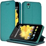 Étui Portefeuille Avec Rabat Latéral Pour Wiko Rainbow - Coque Protection, Fonction Support Inclinable - Noir Grainé Cuir