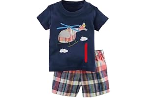Bumeex Toddler Boy's Short Sleeve T-Shirt and Short Outfit Set 2-7T