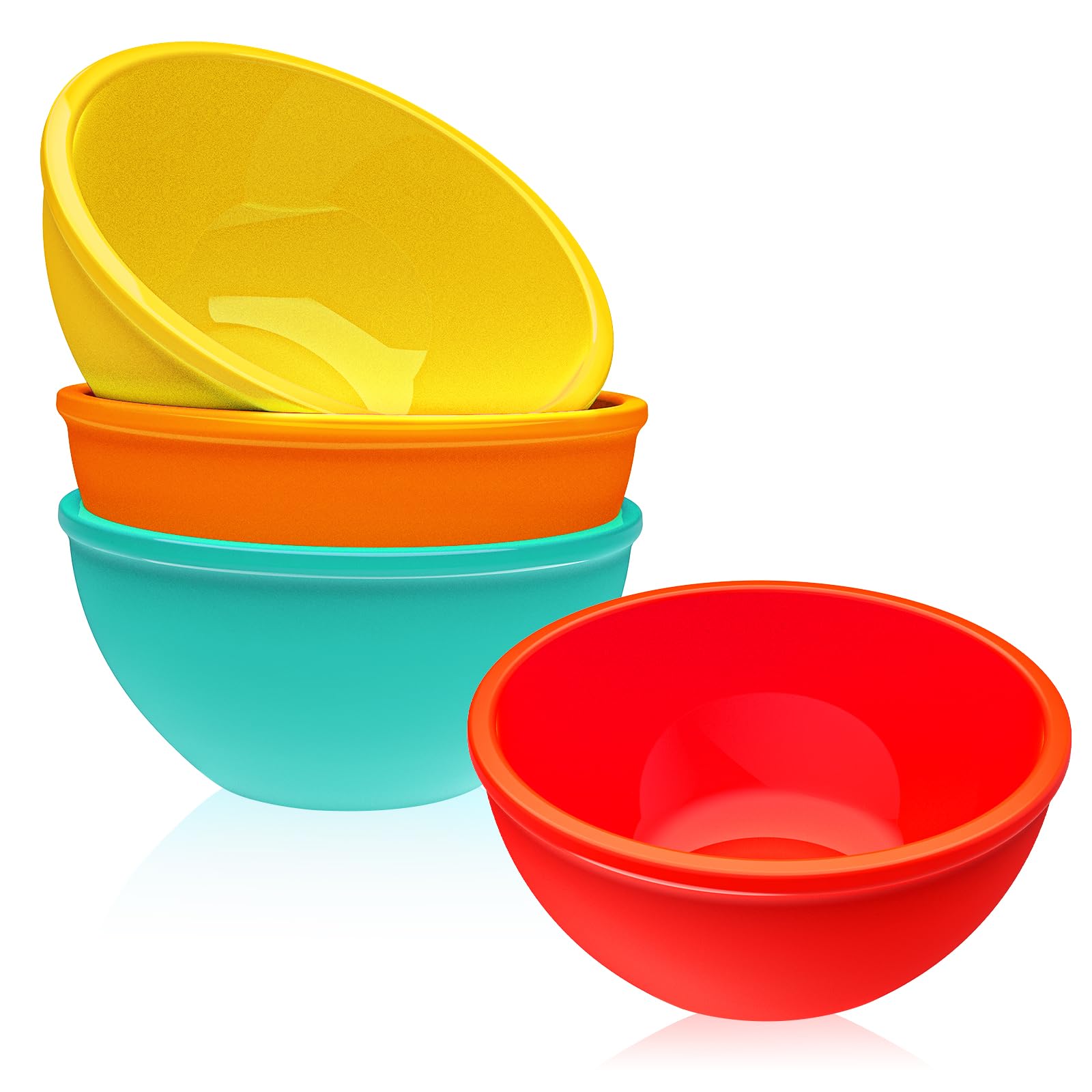 webake Silicone Bowl Pinch Bowls 11cm Small Bowls Set of 4 Snack Bowls Dessert Bowls Cereal Bowl for Ice Cream, Miso Soup, Side Dishes, Condiment, Microwave, Oven and Dishwasher Safe