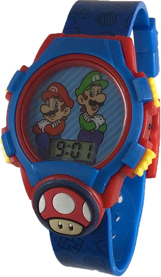 Super Mario Flashing Icon and Dial LCD Kids Watch
