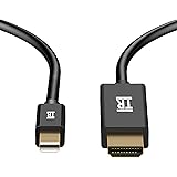 Mini DP to HDMI, TechRise 6ft Gold Plated Mini DisplayPort (Thunderbolt Port Compatible) to HDMI Adapter Cable