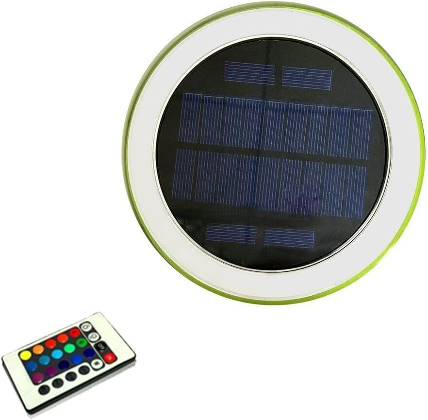 Luxxi LX-SL2 Solar Power LED RGBW Swimming Light Color Changing By Remote Control With Crystal Lampshade IP 68 Waterproof Floating Swimming Pool Party Decoration Light