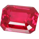 REAL-GEMS - Genuine! Emerald Cut Red Ruby 16. Carat Loose Gem Stone For Pendant Making