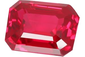 REAL-GEMS - Genuine! Emerald Cut Red Ruby 16. Carat Loose Gem Stone For Pendant Making
