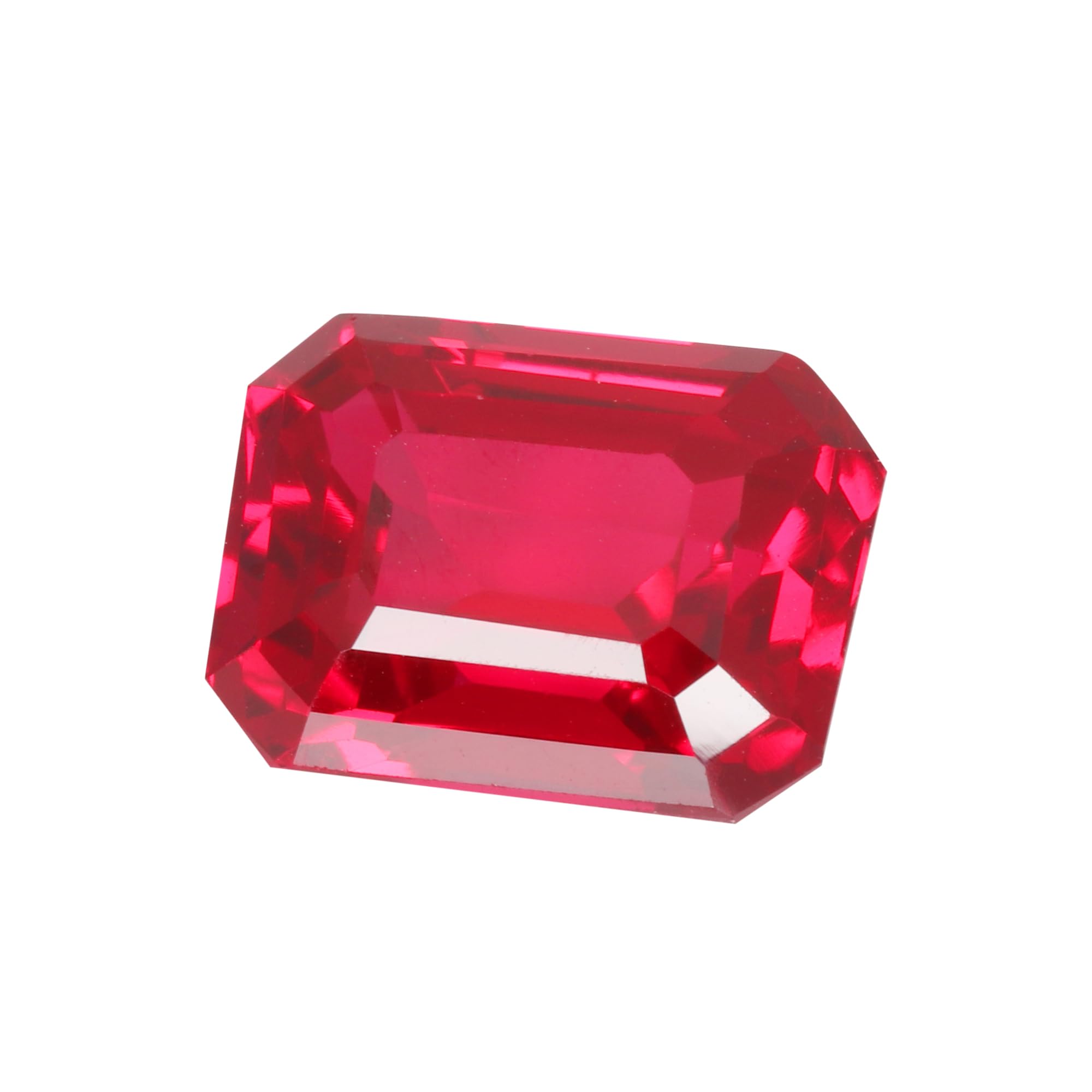 REAL-GEMS - Genuine! Emerald Cut Red Ruby 16. Carat Loose Gem Stone For Pendant Making