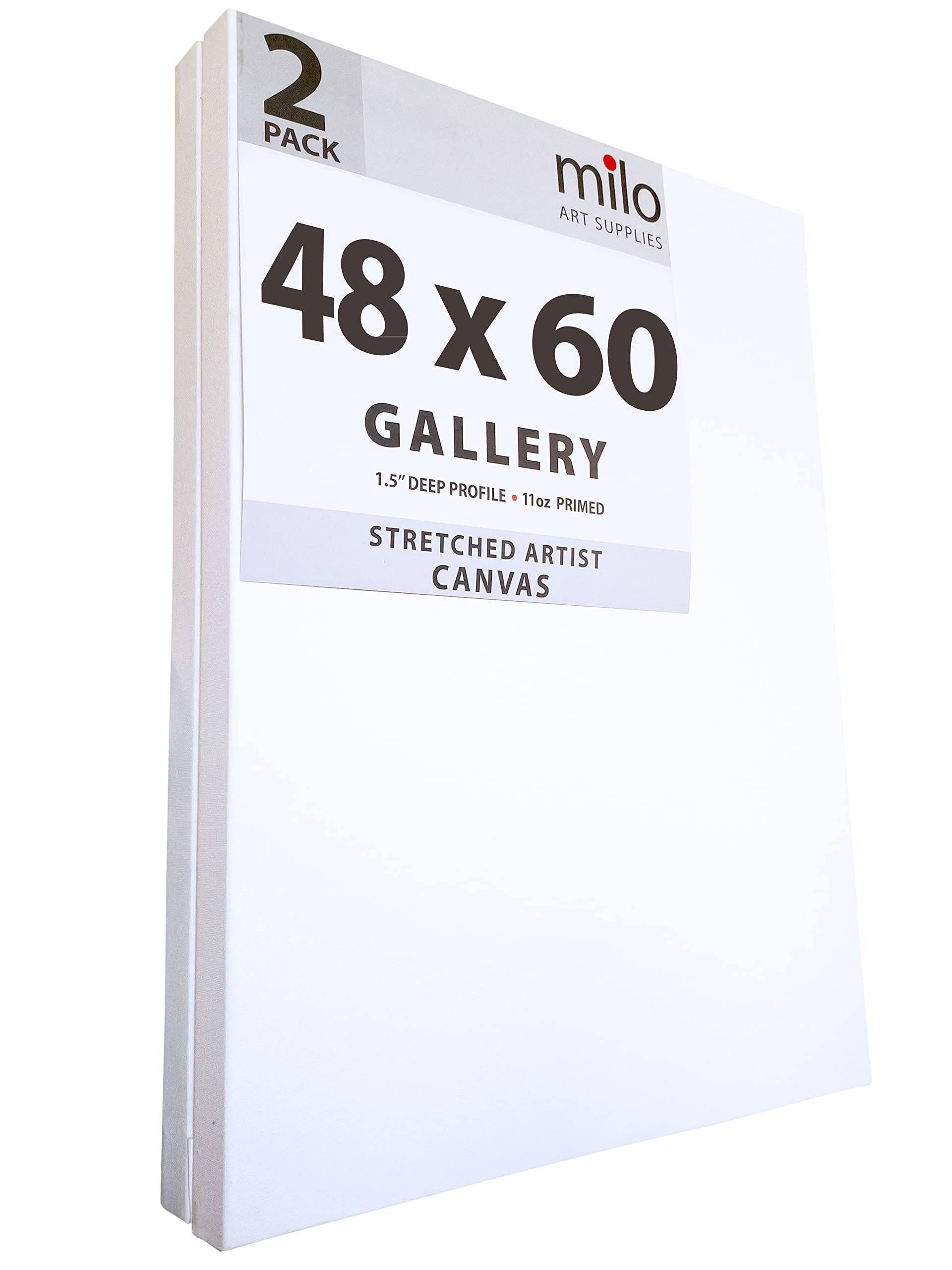 Photo 1 of **SCRAPE ON CORNER**milo Stretched Artist Canvas | 48x60 inches | 2 Pack | 1.5” inch Thick Gallery Profile | 15 oz Primed Large Canvases for Painting, Ready to Paint Art Supplies for Acrylic, Oil