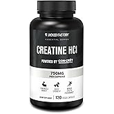 Jacked Factory Creatine HCl Capsules - CON CRET Creatine Pills 750mg - Lean Muscle Growth & Recovery, Boost Strength & Endurance, No Bloating or Cramps - 120 Capsules