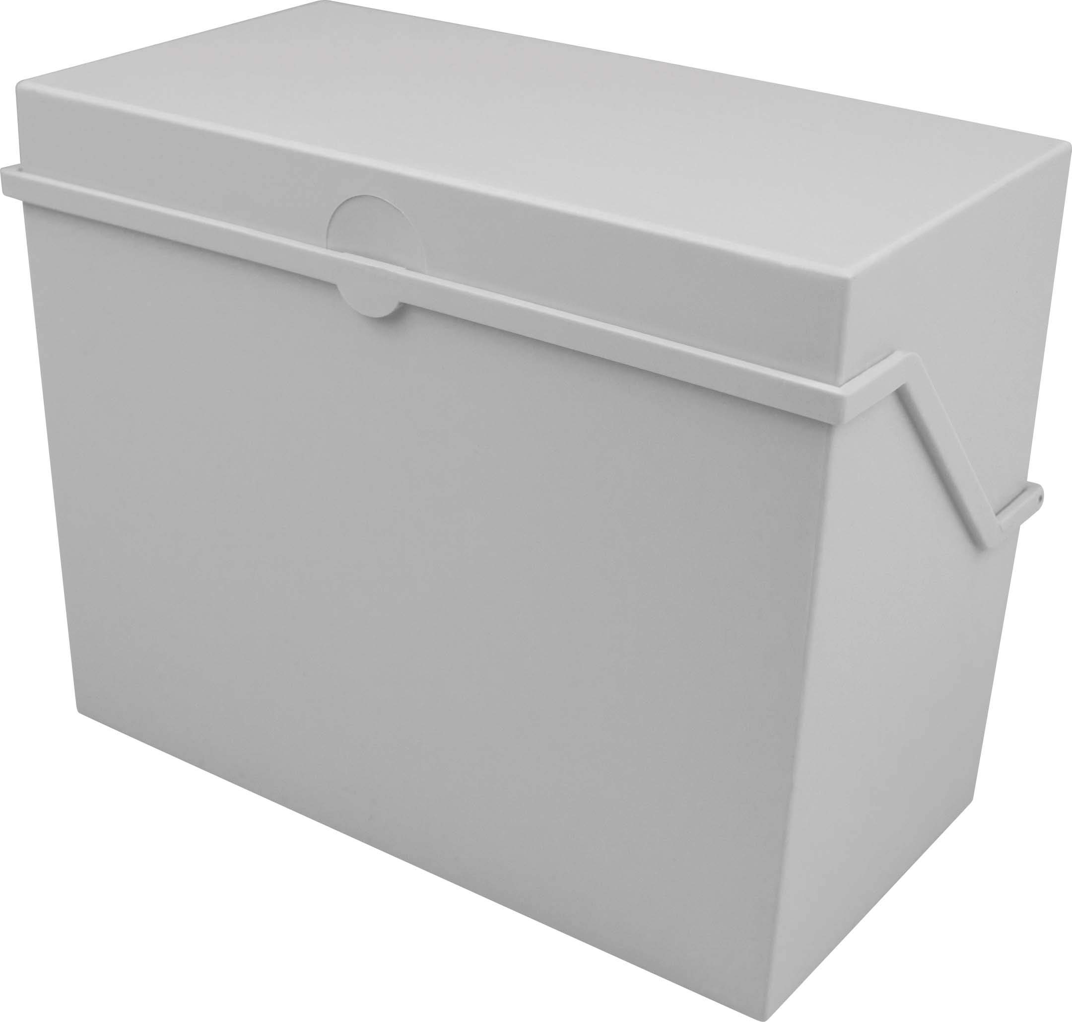 Helit Card File Box A5 Horizontal Light Grey