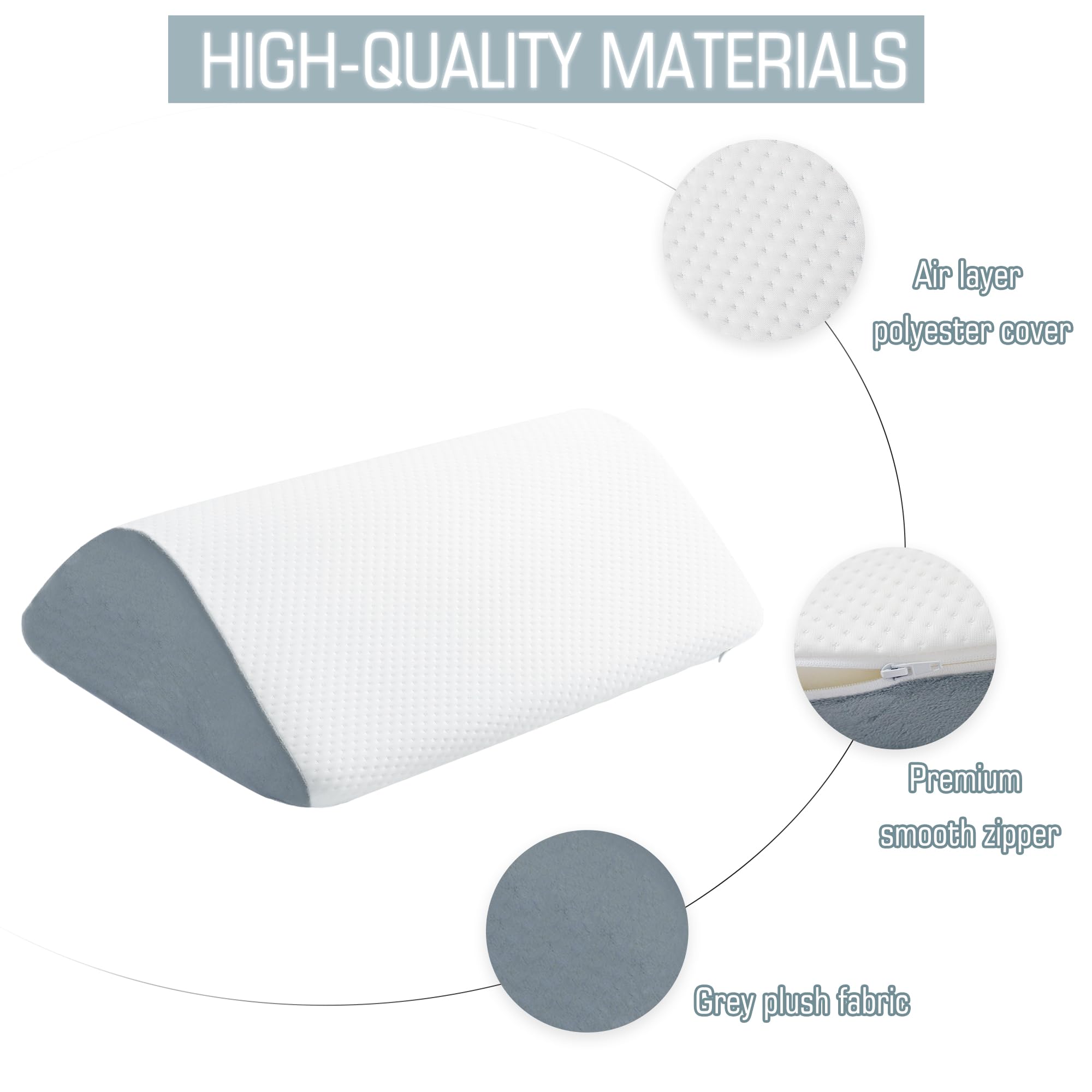 Wedge Pillow for Knee Bed Wedge Pillow for Sleeping, Wedge Pillows for After Surgery Leg Pillow for Sciatica Back Knee Hip Ankles Back Pain Relief