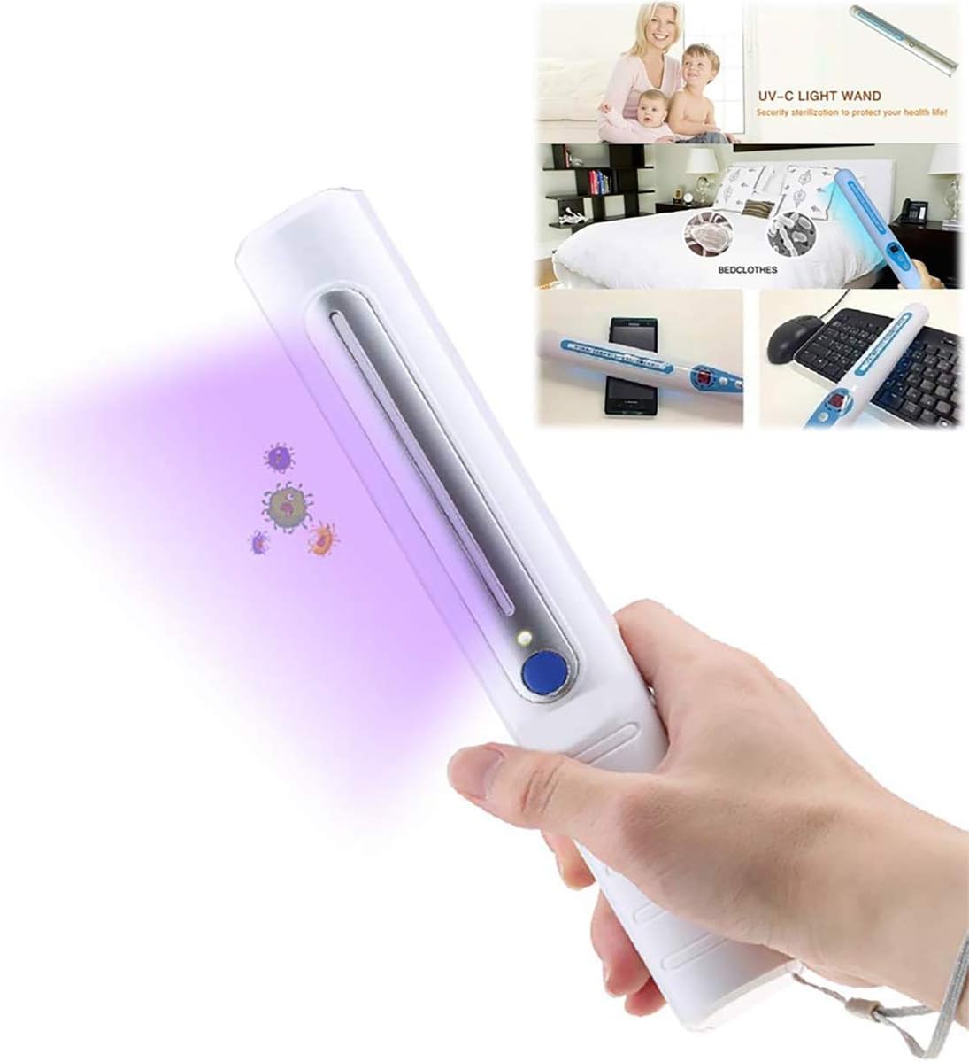 Wensa Portable UV Sterilizer, Sterilization Lamp Household Sterilization, Sanitizer Hand Wand Travel Ultraviolet Light, Infant Underwear Disinfection Stick