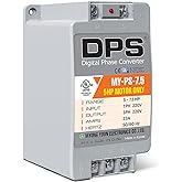 DPS Digital Phase Converter 7.5HP, My-PS-7.5, Single to 3 Phase, 23A 220V | For 5HP(3.7kW) 15A Motor, Input/Output 200-240V, UL-Listed, 1 DPS per 1 Motor Only, Easy Set Up, Digital Phase Shifter