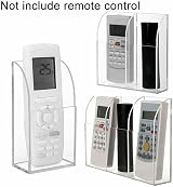 Drhomeam Wall Mounted Remote Control Holder Rack - Clear Acrylic Double Grid view 5