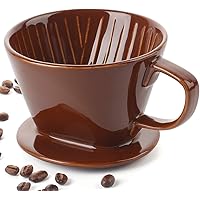 DOWAN Pour Over Coffee Dripper, Non Electric Pour Over Coffee Maker, Porcelain Slow Brewing Accessories for Home, Cafe…