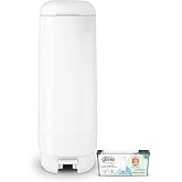 Diaper Genie Signature Pail Includes 1 Easy Roll Refill with 18 Bags | Holds Up to 846 Newborn-Sized Diapers Per Refill
