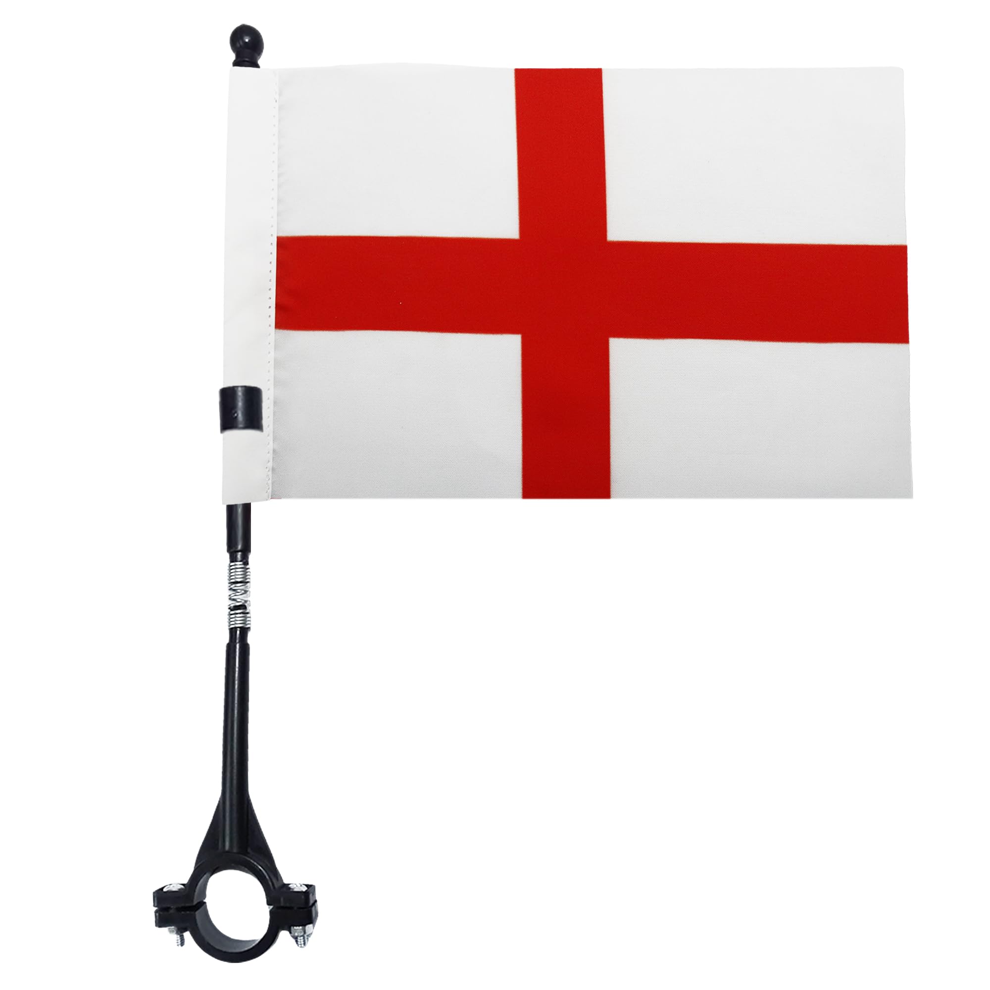 AZ FLAG - England Bike Flag 4'' x 6'' - English Bicycle Flag 100% Polyester 21 x 14 cm - Mini Banner with 12'' Black Plastic Pole