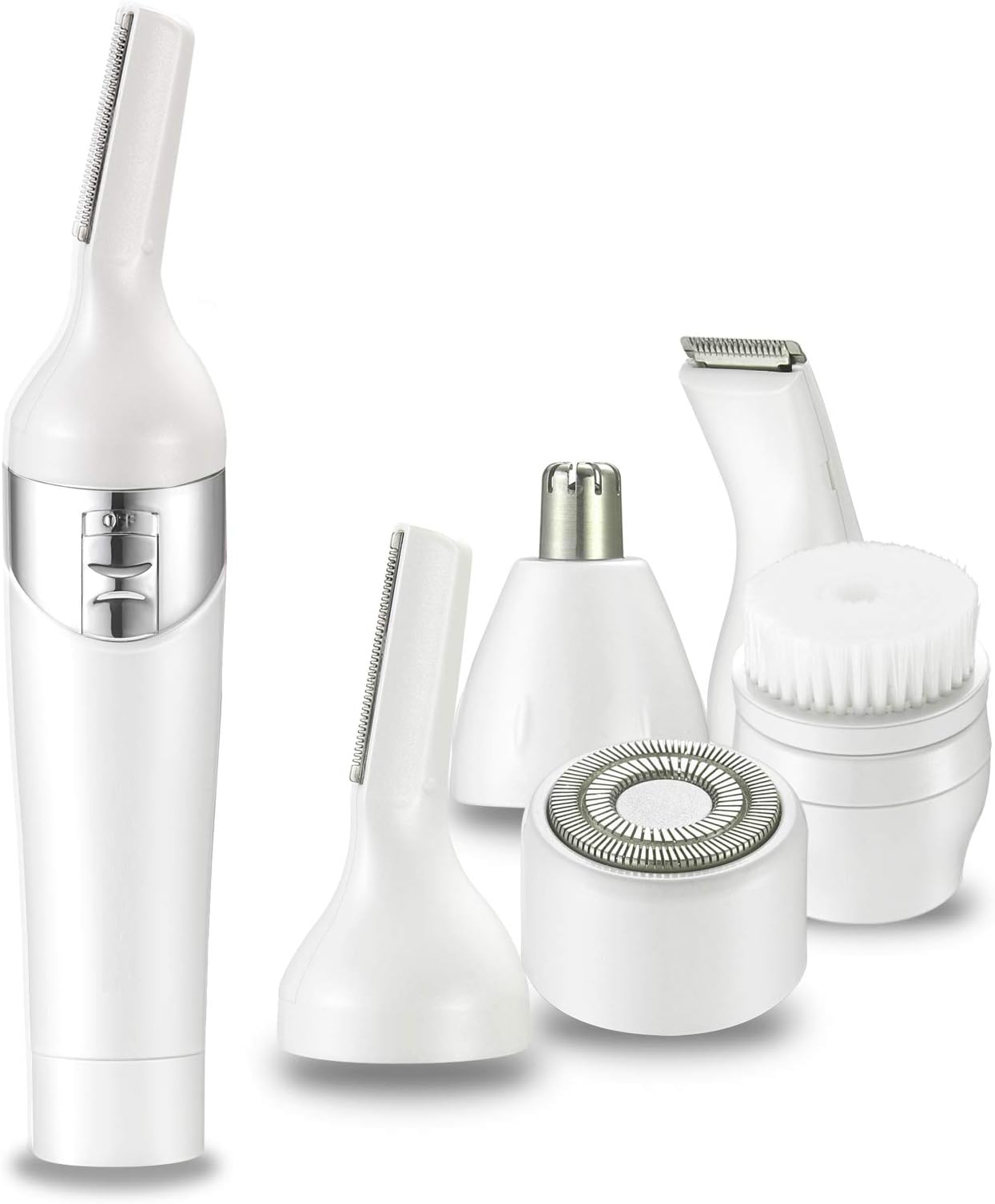 Facial Hair Removal for Women Nose Hair Trimmer for Women Facial Hair Remover Tool for Face Womens Face Shaver Peach Female Facial Hair Razor for Legs Eyebrow Bikini Hair Trimmer for Ladies 5 in 1