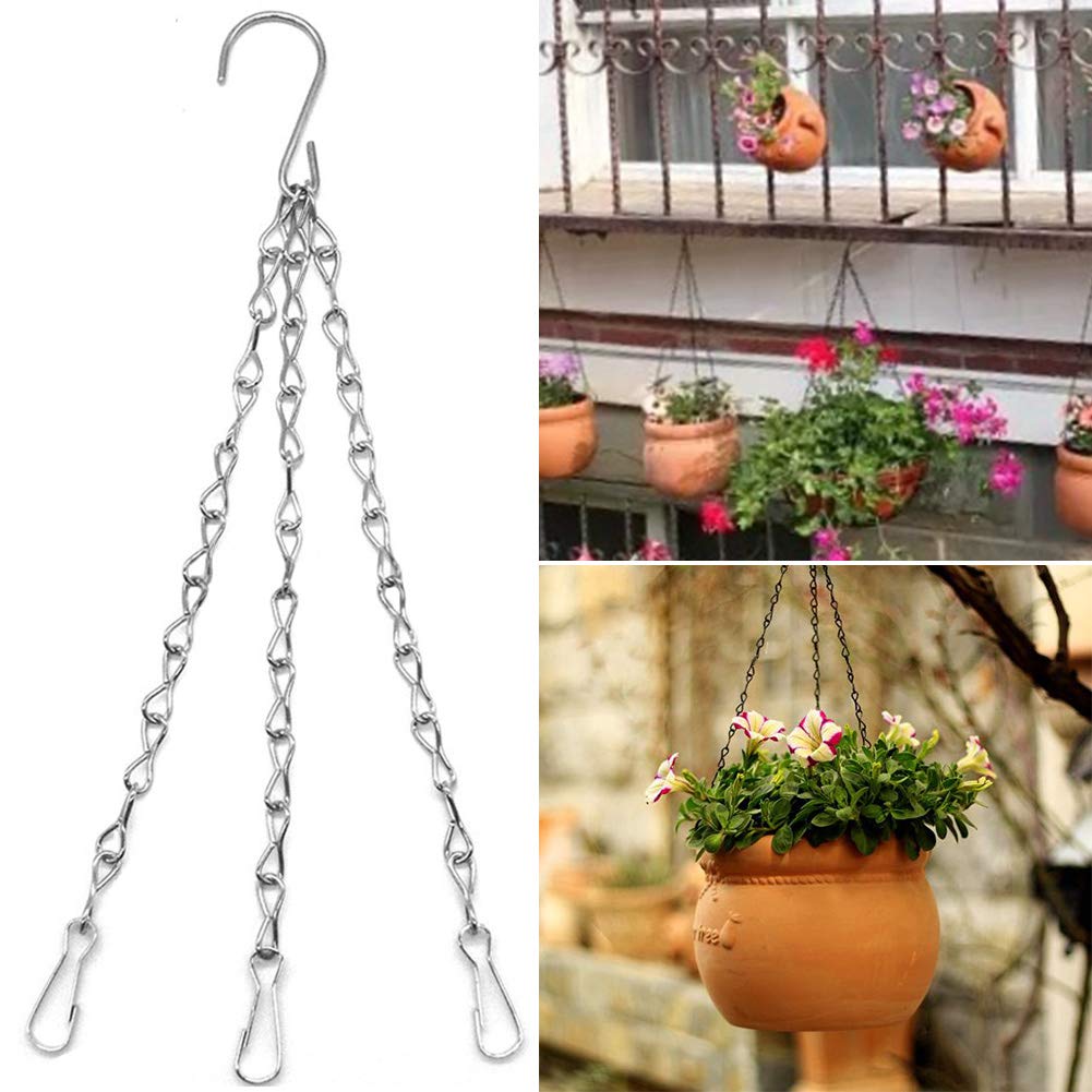 Plant Container Accessories Black Hanging Iron Basket Chains 5 Sets