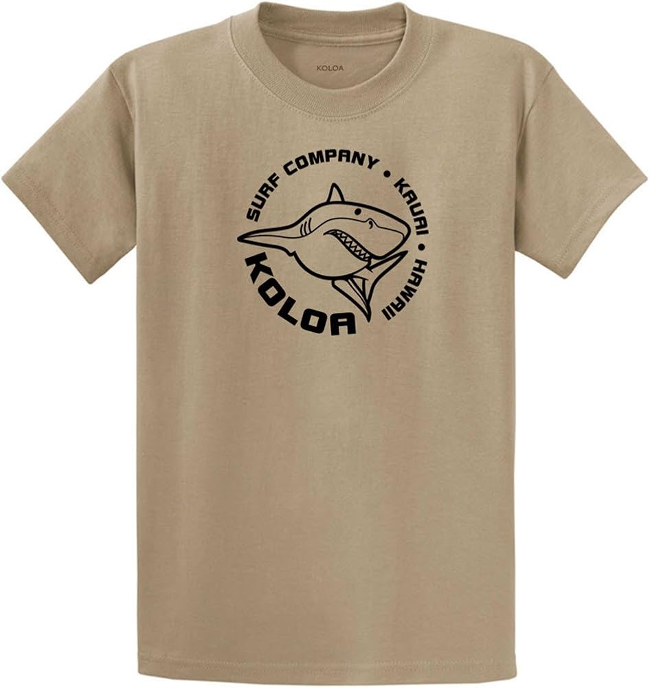 Koloa Shark Circle Logo Cotton T-Shirts in Regular, Big and Tall Sizes