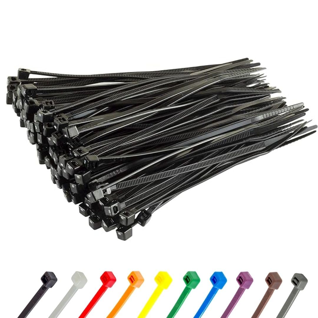 Gocableties Small Black Cable Ties, 150mm x 3.6mm, Pack of 100, 6" Premium Nylon Zip Ties, Plastic Tie Wraps, Secure Self-Locking Mechanism, for Home, Garden, Office and DIY