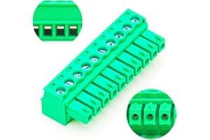 GENERIC Tcenofoxy 3.81mm 2/3/4/5/6/7/8/9/10/11/12/13/14/15/16/18/20/24 Pin Phoenix Connector PCB Screw Terminal Block Connector (4Pcs 3.81M-10Pin)