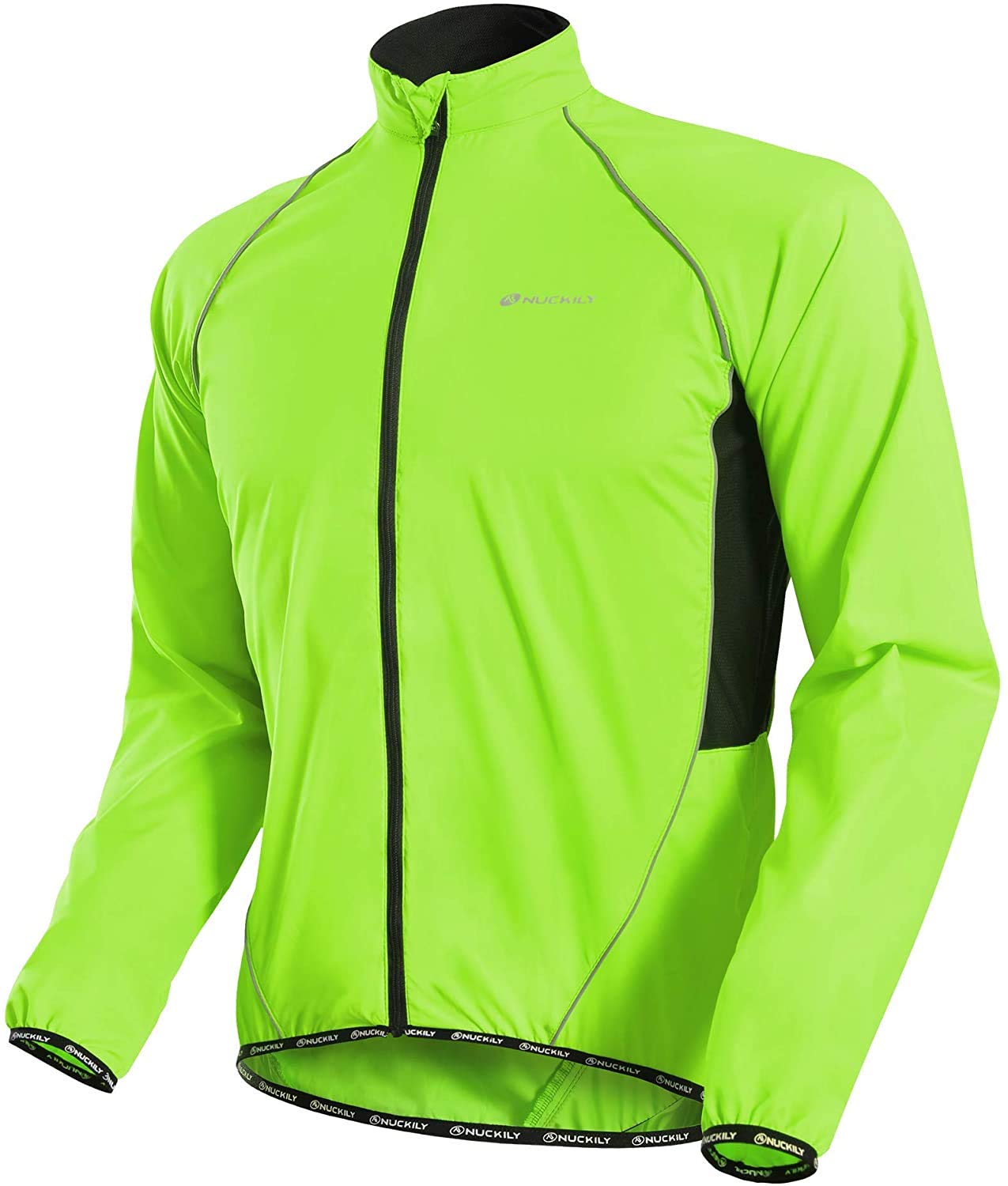 NUCKILY Men's Cycling Jacket Lightweight Anti-UV Jersey Windproof Water Resistant Coat Running Windbreaker Raincoat Outdoor Sportswear