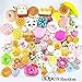 Techcell Food Resin Flatback Random Kawaii Mini, Soft, Squishy, Foods Panda, Bread Bun, Toasts Multi Donuts Phone Straps Charm Gift, 30 Piece