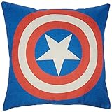 Mary's Home Superman Batman Green Lantern Captain America, Iron Man, the Flash Cotton & Linen Pillowcase Decorative Throw Pillow Cover (Captain America)