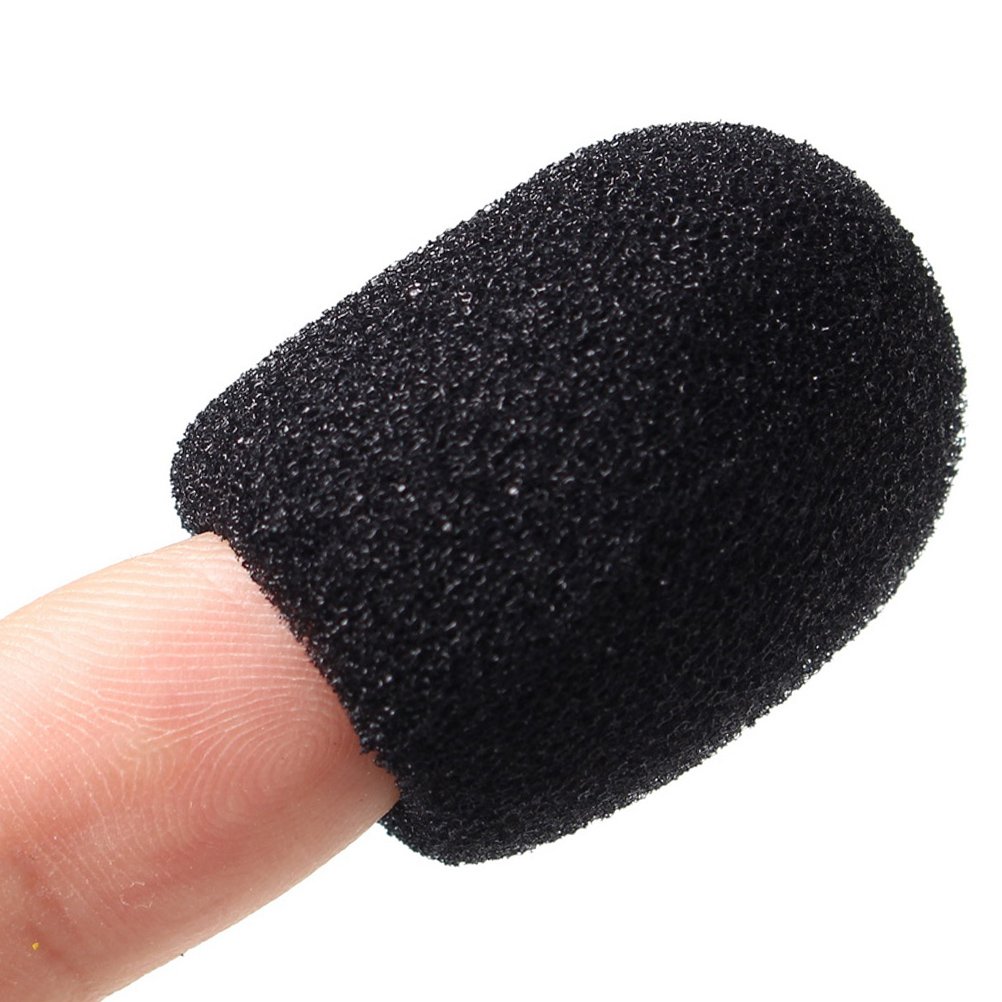 15 Pack Foam Microphone Windscreen, Lapel Headset Microphone Sponge Mini Foam Cover Shield Protection for Variety of Headset (Black)