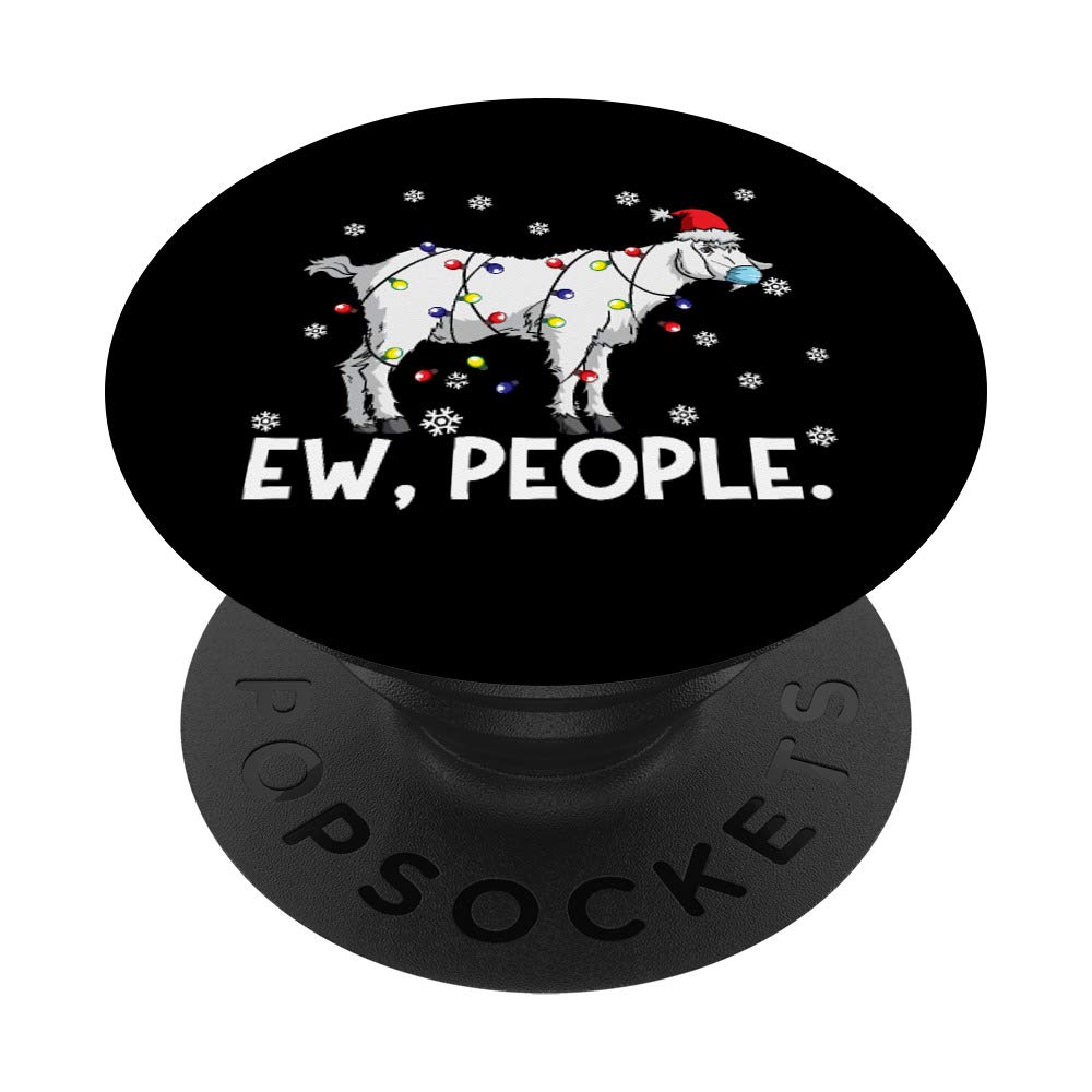 Ew People Goat Face Mask Santa | Funny Goat Christmas PopSockets Grip and Stand for Phones and Tablets