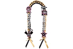 JIZWPOOM Class of 2024 Graduation Leis, Graduation Lei 2024 Necklace Handmade Ribbon Lei, Great Graduation Gifts 2024 for Her Him Graduate