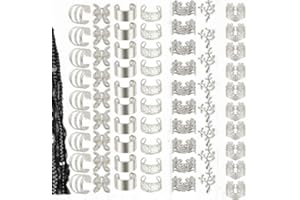 WADY 70Pcs Adjustable Hair Jewelry for Braids & Dreadlocks - Gold Hair Cuffs Rings Braid Decorations for Women, Versatile Hai
