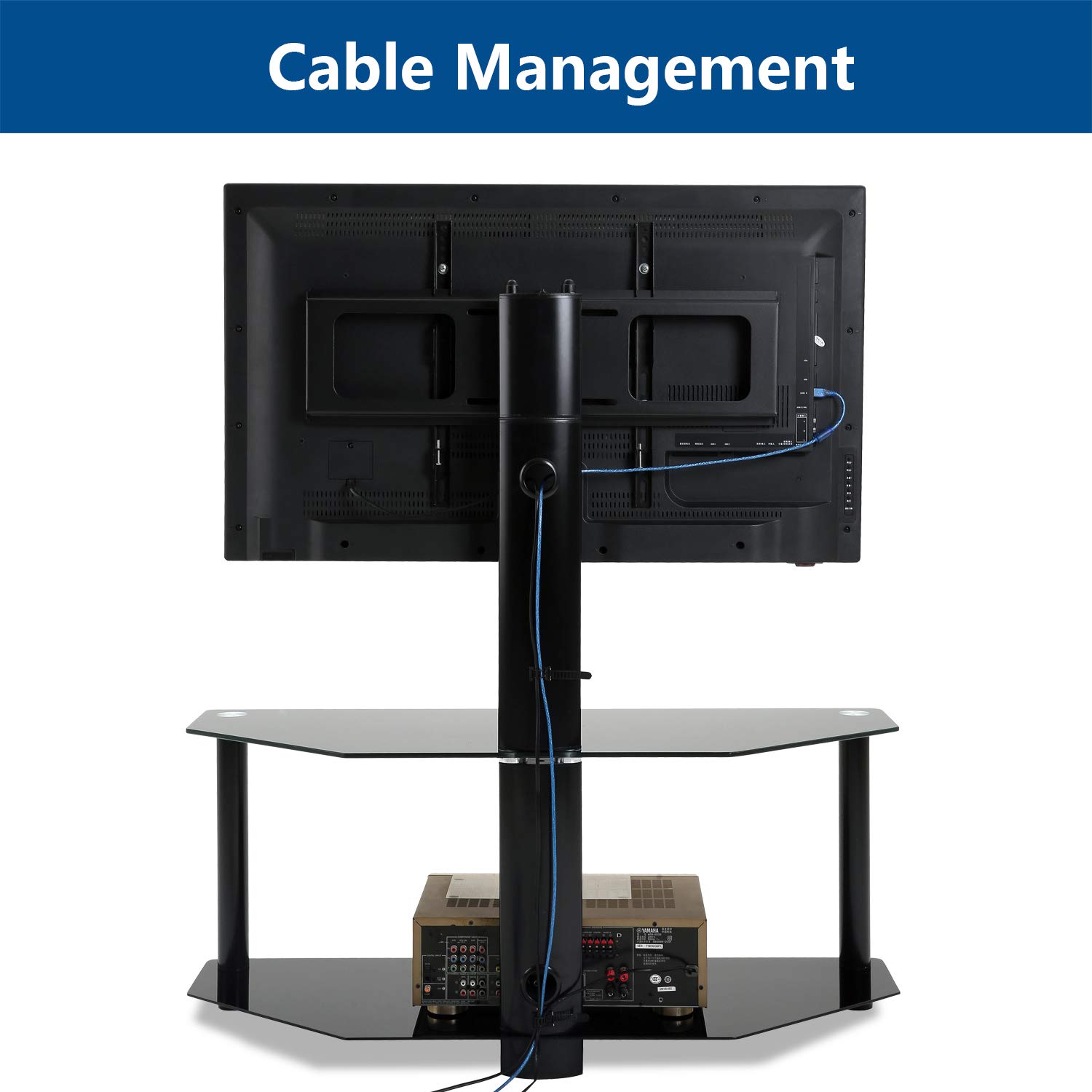 RFIVER Mueble De TV Con Soporte Giratorio Y Altura Ajustable Para