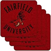 Fairfield University Stags Logo Low Profile Novelty Cork Coaster Set