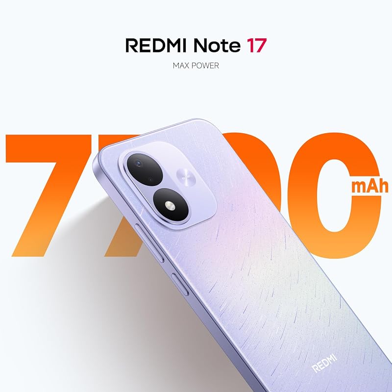 REDMI Note 17, Smartphone 4+128GB, Black, Batteria da 7700 mAh