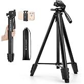 K&amp;F CONCEPT 57.9'' Tripod for Phone&amp; Camera, Compact Portable Travel Tripod | Folds to 17'' Weighs 1.36lbs, 360&deg; Rotation &amp; +90&deg;/-85&deg; Tilt Max Load 4.4lb, Compatible with Smartphones, Cameras. S204A1