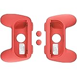 Amazon Basics Grip Kit for Nintendo Switch Joy-Con Controllers - Red