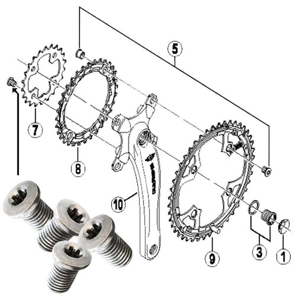 Shimano SPARE PART FCM540 Inner C/Ring bolts Pk4