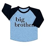 Big Brother & Little Brother Sibling Reveal Announcement T-Shirt for Boys Toddler Baby
