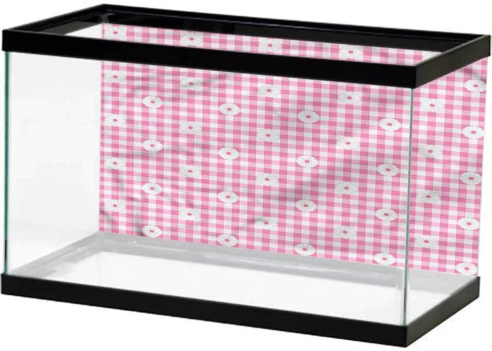 Pale Pink Fish Tank Decor Checkered Striped Tartan Decoration Studio Props L36 X