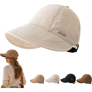 Whimsyard Hat UV Protection, 2026 New Advanced Wide Brim Hats for Women | Whimsyard Sun Hat, Breathable Adjustable Ponytail S