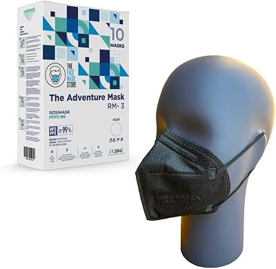 The Adventure Mask FFP3 Face Mask with Ear Loops UK Certified 5 Layer Box of 10