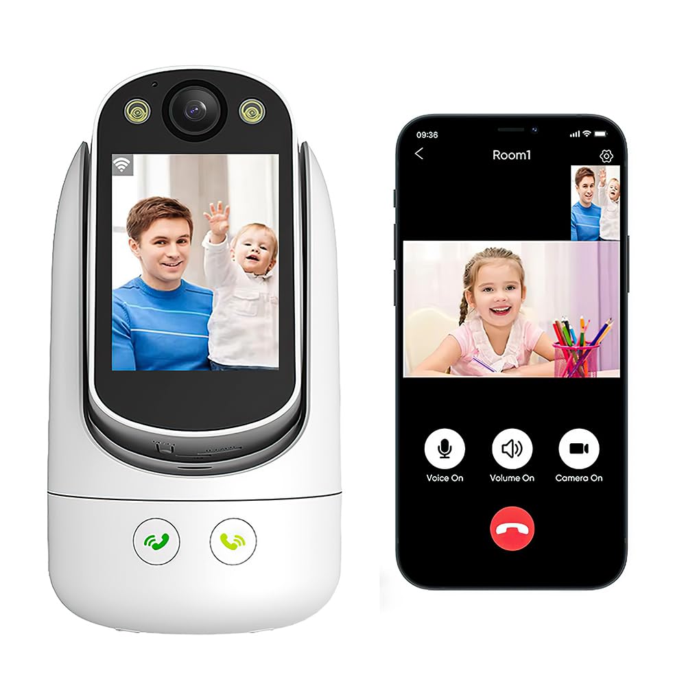 Photo 1 of Video Call Security Camera Indoor, Nanny Camera Baby Camera Pet Camera,2-Way Video Call,2-Way Audio, 360°Pan/Tilt WiFi Camera for Home Security, Motion Tracking, 1080P 2.8 inch HD Screen,Night Vision