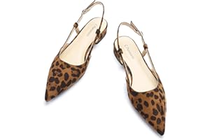C.Paravano Slingback Flats | Pointed Toe Flats | Slingback Sandals | Women's Slingback Dress Shoes | Adjustable Buckle Sandals