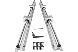 CNCMANS Linear Rail 2PCS SBR12 1000mm Fully Supported Linear Rail Shaft Guide 12mm with 4PCS SBR12UU Slide Bearing Block, Linear Rails and Bearings Kit for CNC Machine